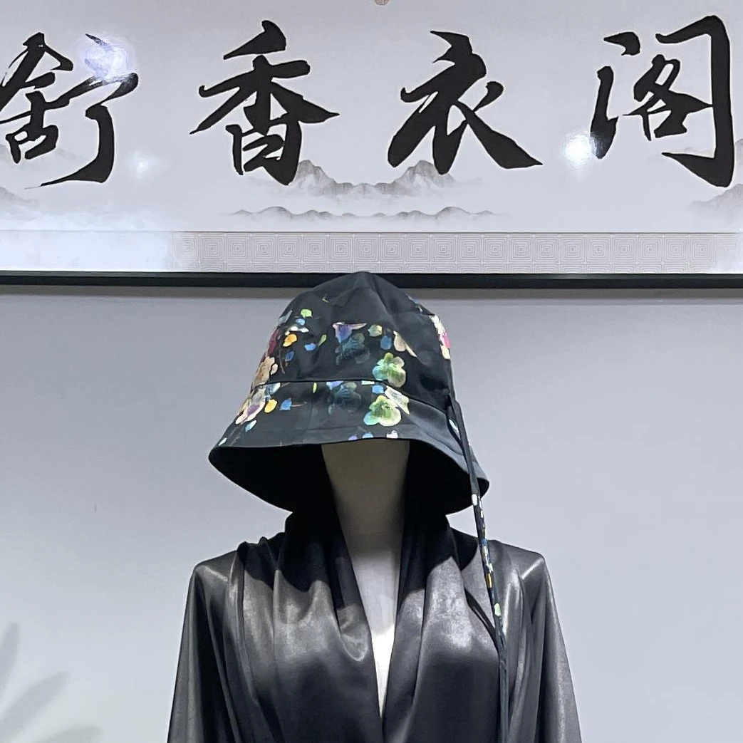 舒香衣閣香云纱重缎帽子渔夫帽时尚休闲户外