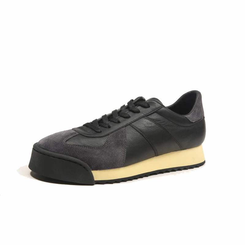 欧洲站广州手工新款运动鞋男牛皮阿甘鞋韩版休闲鞋男增高潮流板鞋