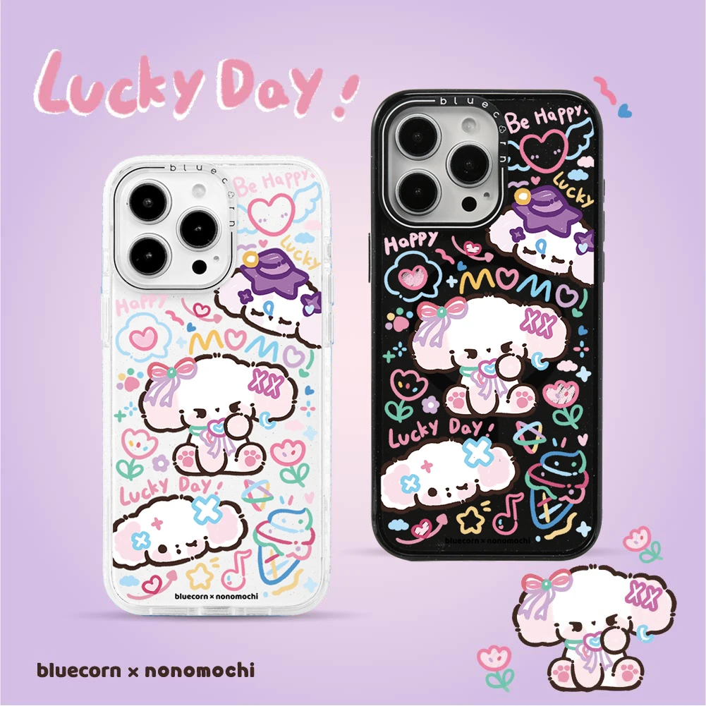 Bluecorn联名nonomochi童趣涂鸦适用于iPhone16/15/14磁吸手机壳