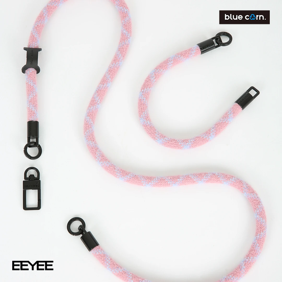 Bluecorn伊亚伊毛茸茸多用途拼接斜跨挂脖腕带组合含贴片手机绳