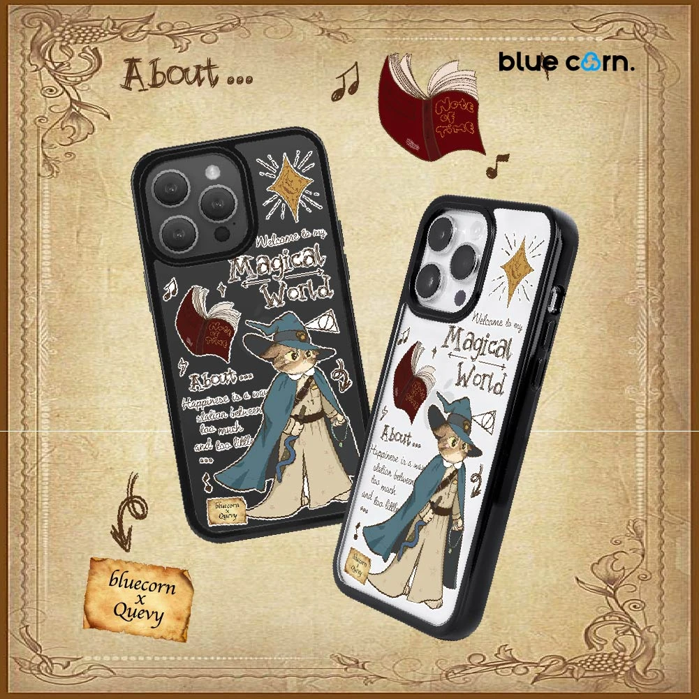 Bluecorn联名Quevy会魔法的猫适用苹果iPhone16/15/14磁吸手机壳