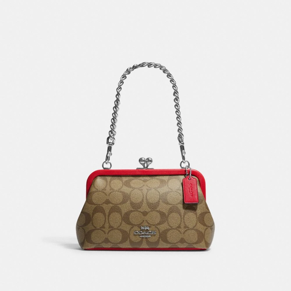 COACH/蔻驰 NORA女士经典印花吻锁单肩包斜挎包包 CH512 香港直邮