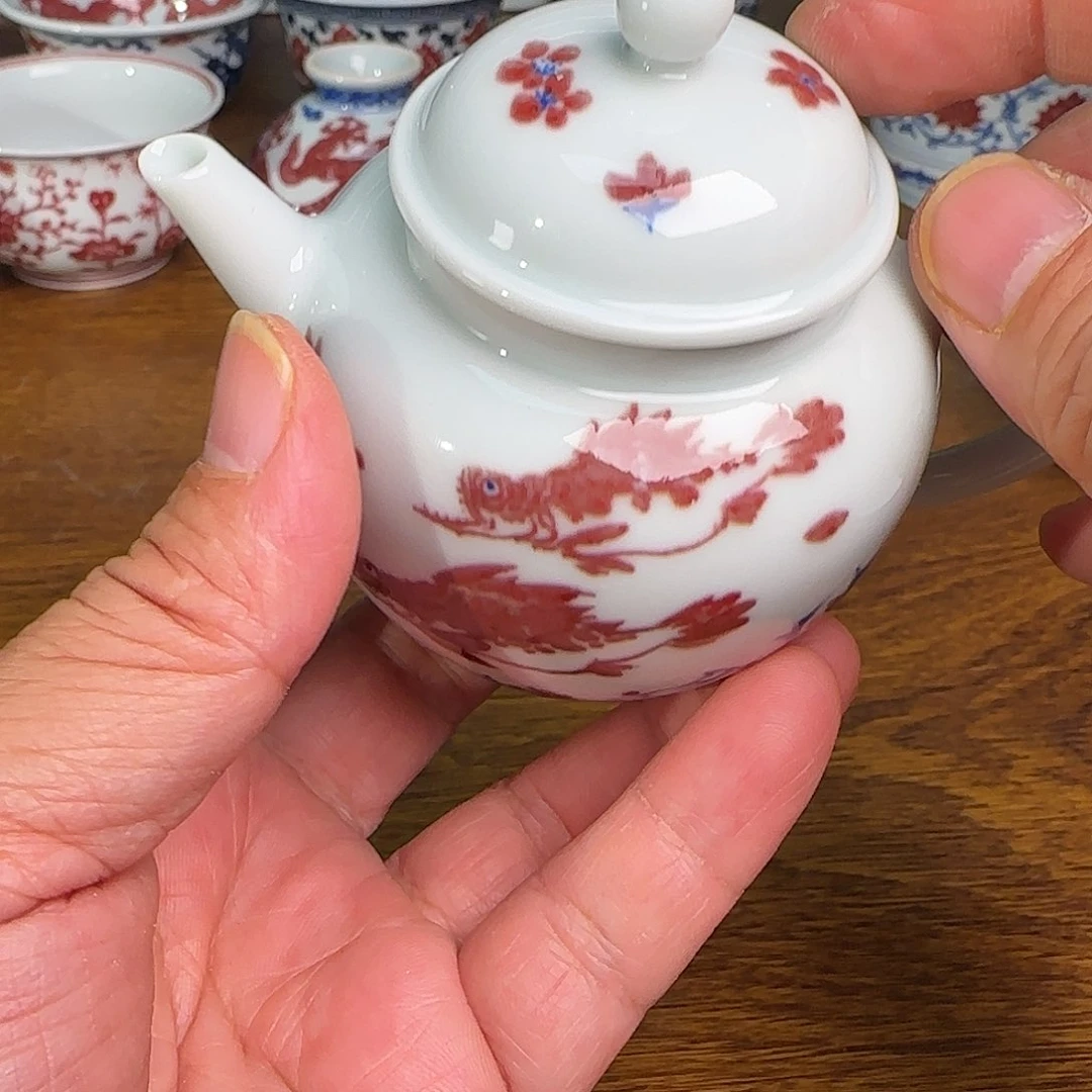 景德镇原矿釉里红茶具