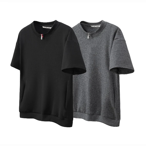 「Y/OFFICIAL」澳洲进口重磅太空棉金属YKK拉链设计圆领冰感T恤