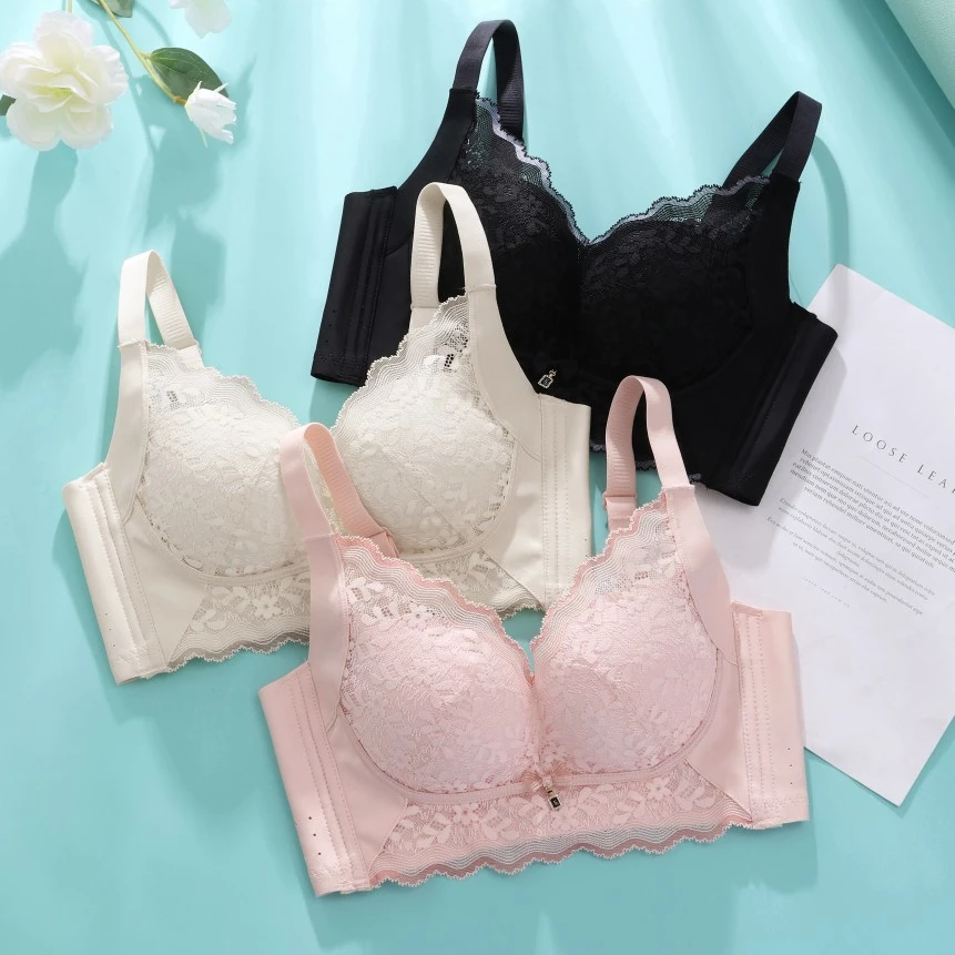 Y401-600三件编码看清楚再下单 蕾丝无痕文胸舒适女士调整型内衣