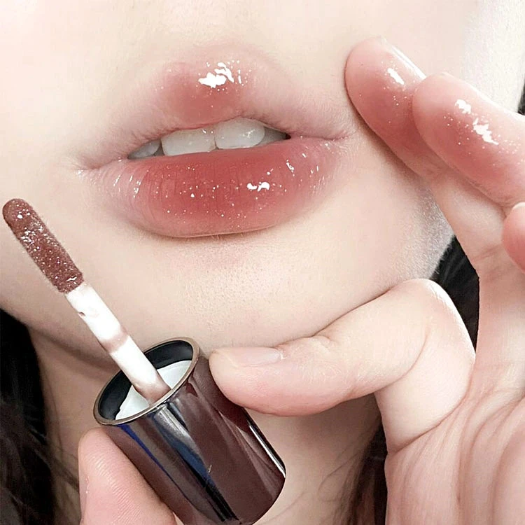 Hyntoor黑兔星球唇蜜唇釉唇彩奶茶色玻璃唇007女保湿滋润珠光带闪