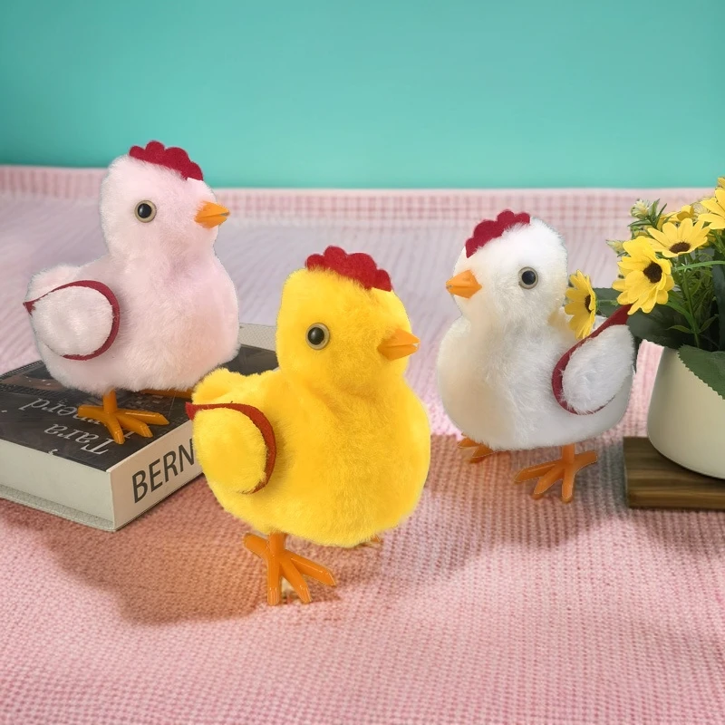 新款电动毛绒小鸡会叽叽叫动翅膀仿真鸡毛绒宝宝玩具儿童电子宠物