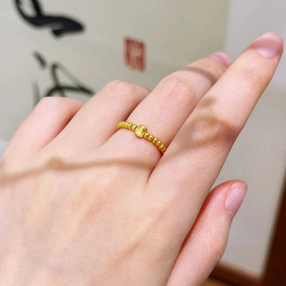足金999猫眼金珠配件精美百搭（34粒金珠）#00056