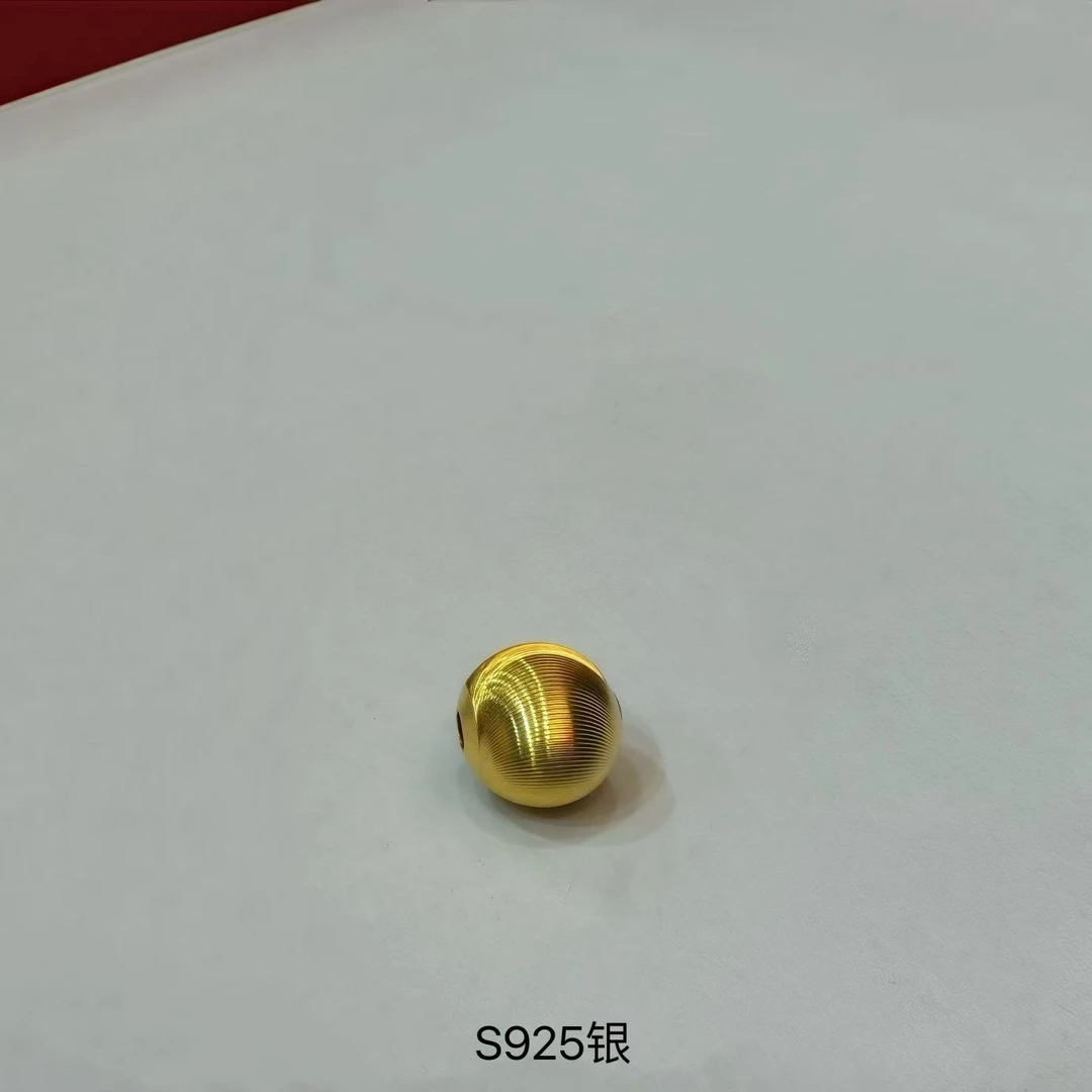 925银银制品 s925银猫眼珠珠配件DIY卡8mm#Y066（赠合金链）