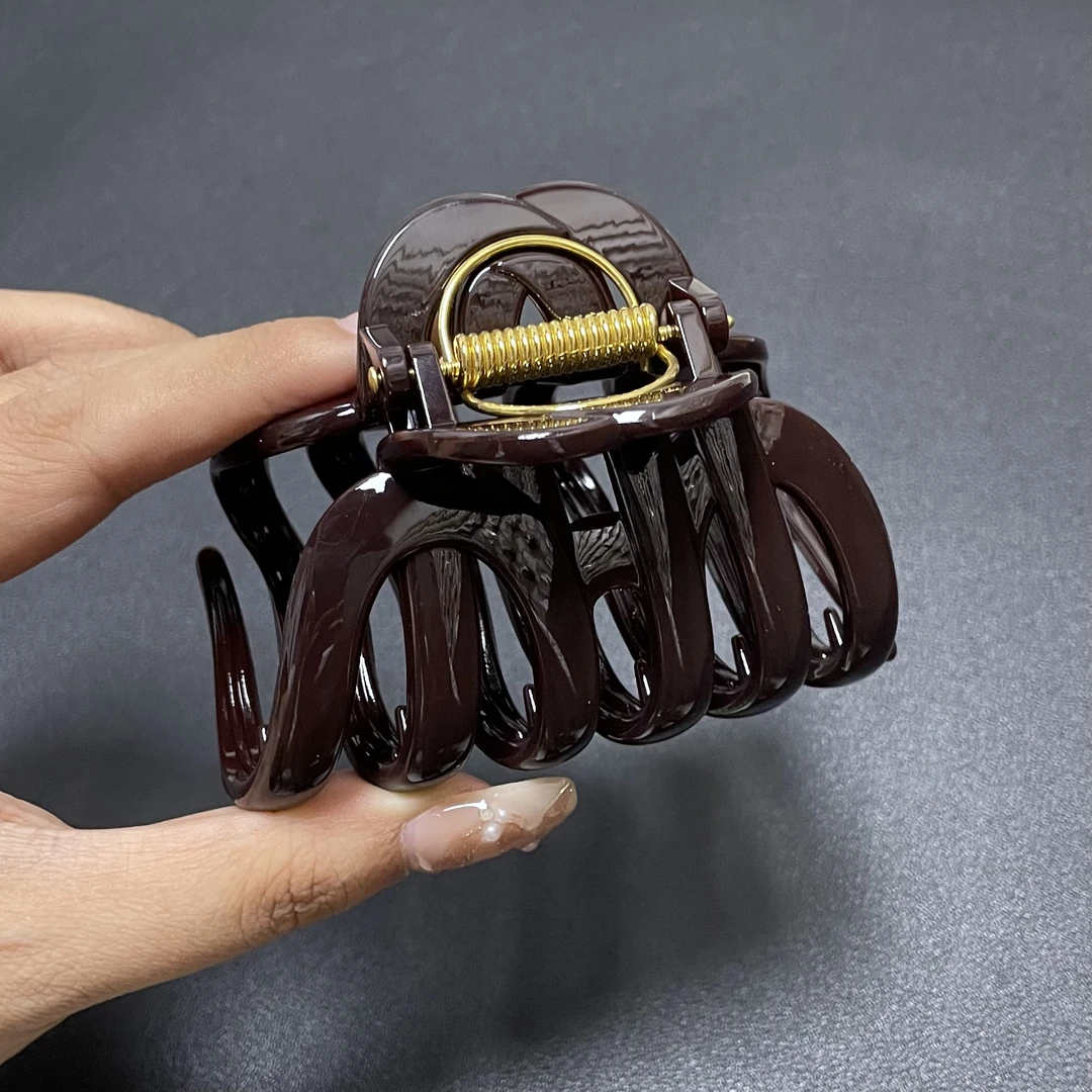 L305巧克力9.2cm大抓夹大发量时尚百搭简约气质盘发夹头饰发饰