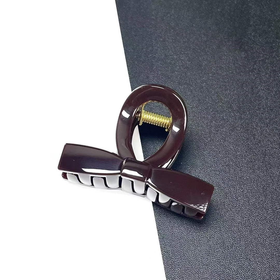 L203领结款巧克力6cm新款高级感领结大抓夹简约气质盘发夹头饰发