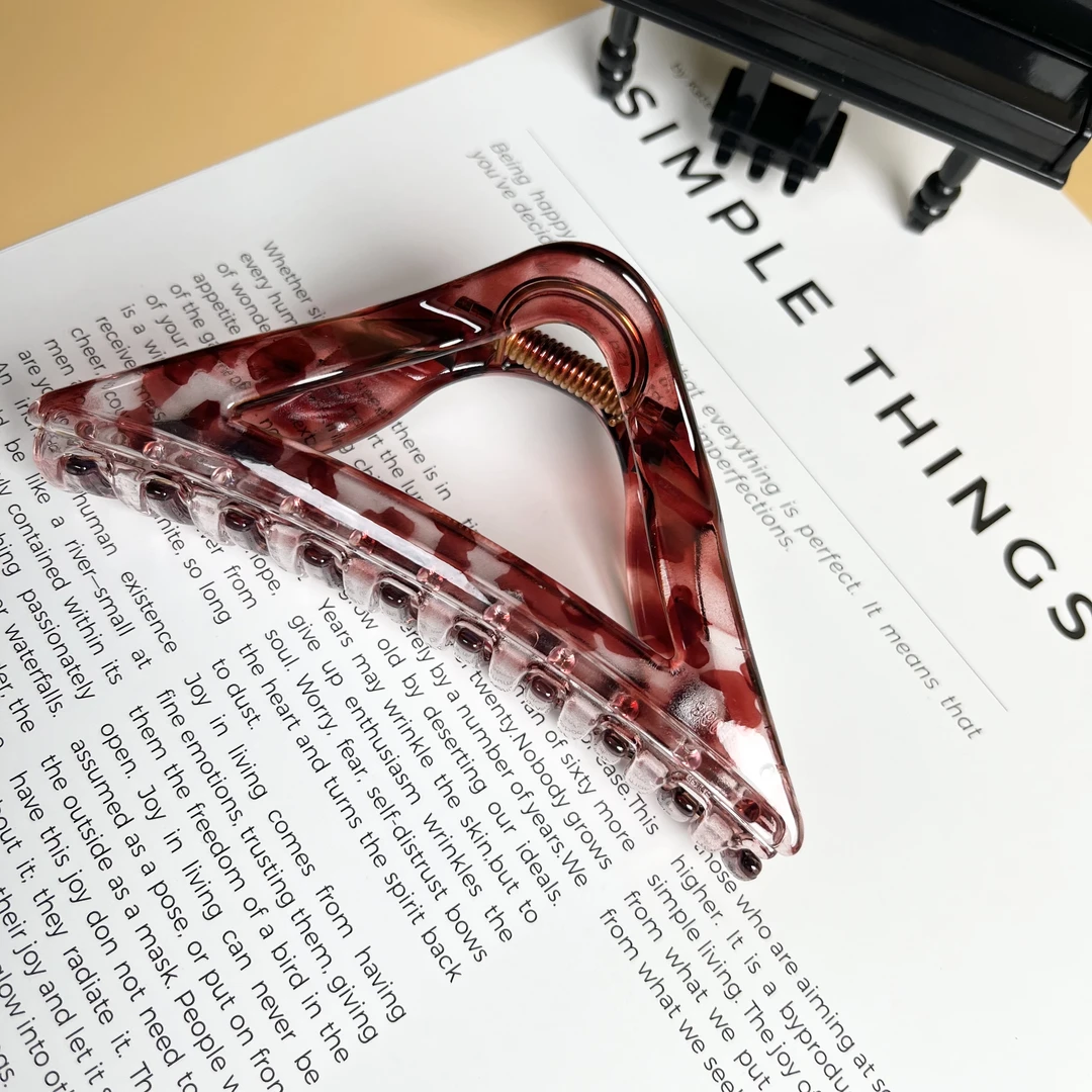 L036覆盆子三角形抓夹11cm时尚百搭简约气质后脑勺半扎盘发夹头饰