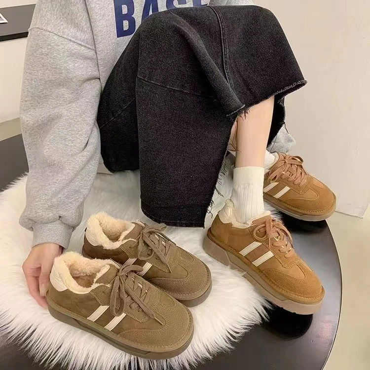 8391韩版时尚保暖磨砂皮厚底雪地靴女2023冬季新款加厚