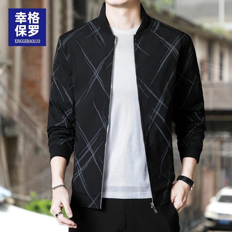 幸格保罗外套男士夹克2025新款男商务休闲时尚百搭潮流修身男装