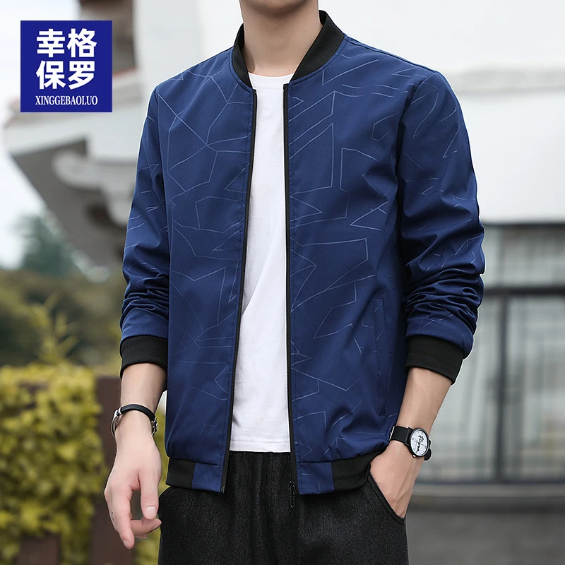 幸格保罗外套男士2025春秋季加绒韩版百搭休闲棒球领夹克男装上衣