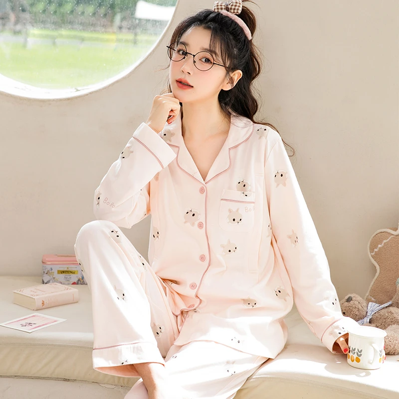 家时光月子服纯棉秋冬哺乳服100%全棉孕妇睡衣孕期家居服睡衣5325