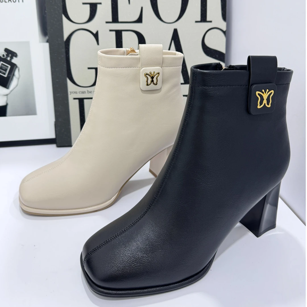 新款圆头平底舒适不累脚百搭款系带休闲鞋瘦瘦靴295-6