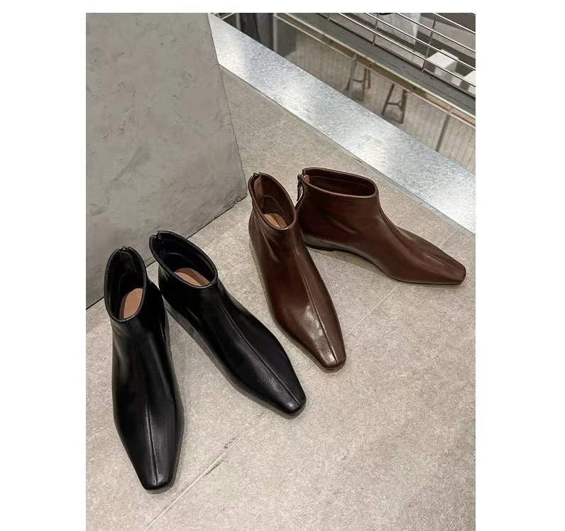 新款尖头粗跟舒适不累脚百搭款长款女靴086-1M