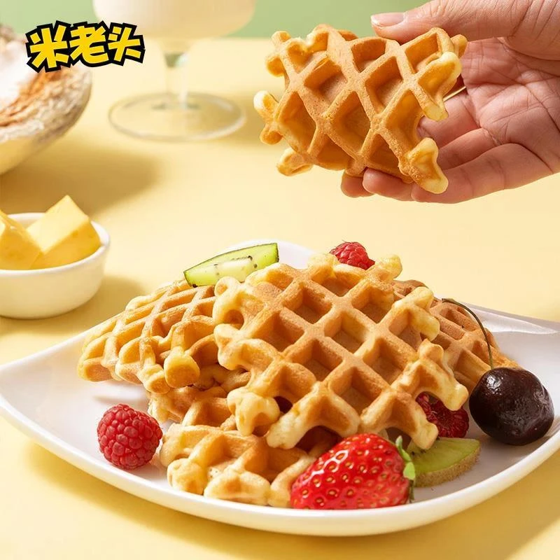 米老头蛋黄软饼华夫饼早餐健康鸡蛋饼干休闲零食小吃抗饿糕点