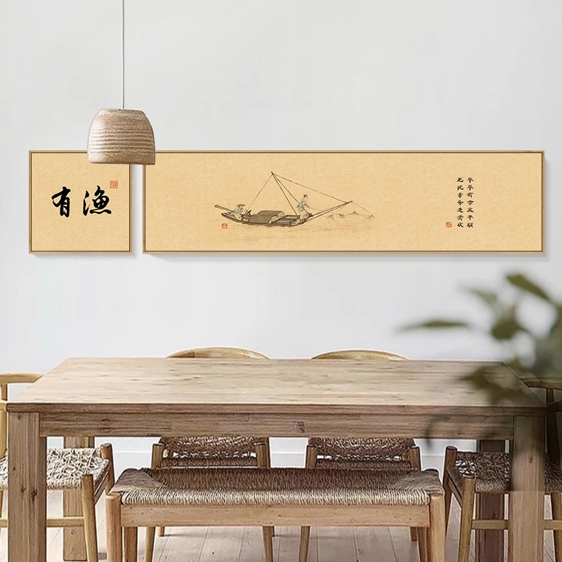 新中式极简风格挂画茶室背景墙禅意画寓意好的喜鹊装饰画茶室挂画