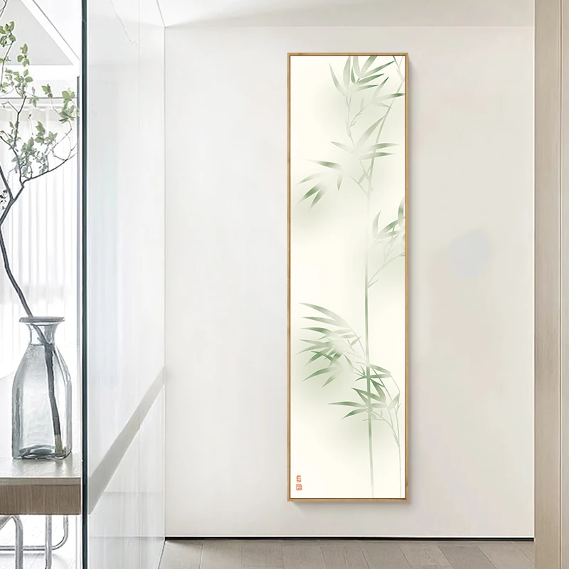 新中式竹子装饰画竹报平安玄关走廊过道挂画禅意客厅书房壁画茶室