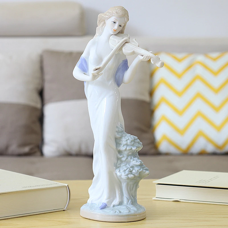 可爱创意陶瓷女孩结婚工艺品软装饰品欧式少女心网红轻奢人物摆件