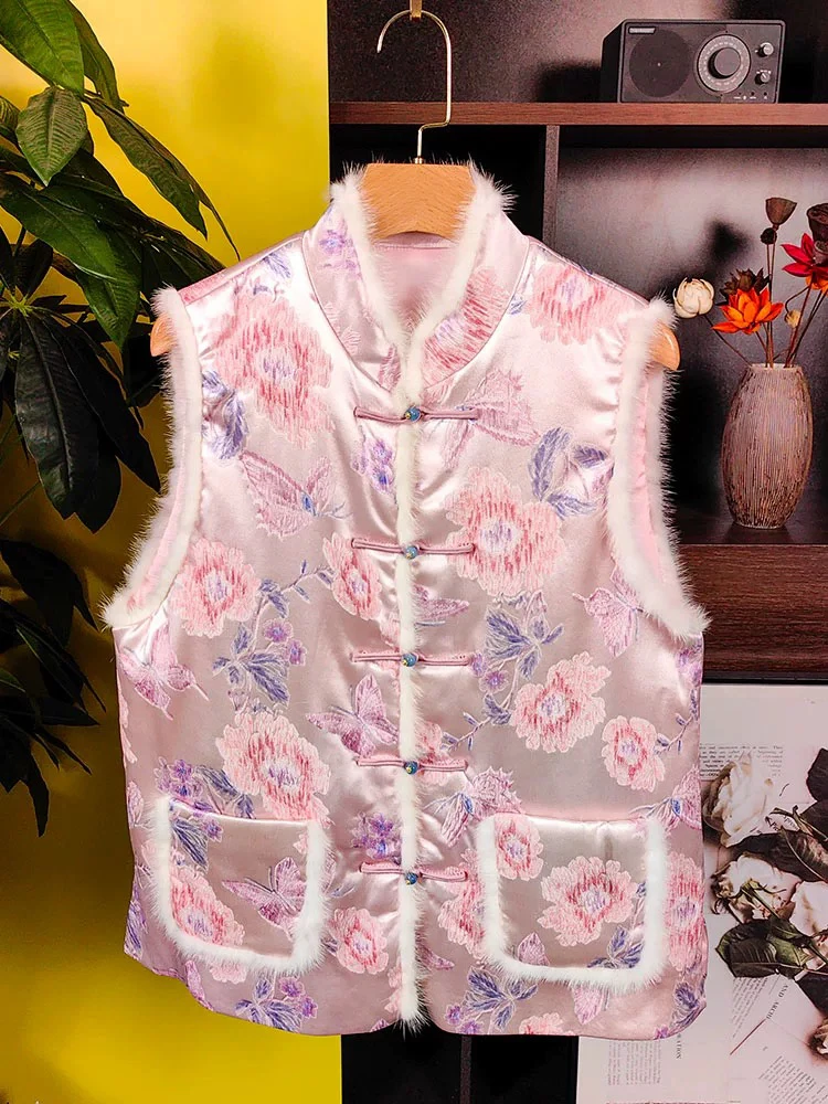 真丝冠乐皱棉服马甲上衣女，微瑕no退no换，介意慎拍。