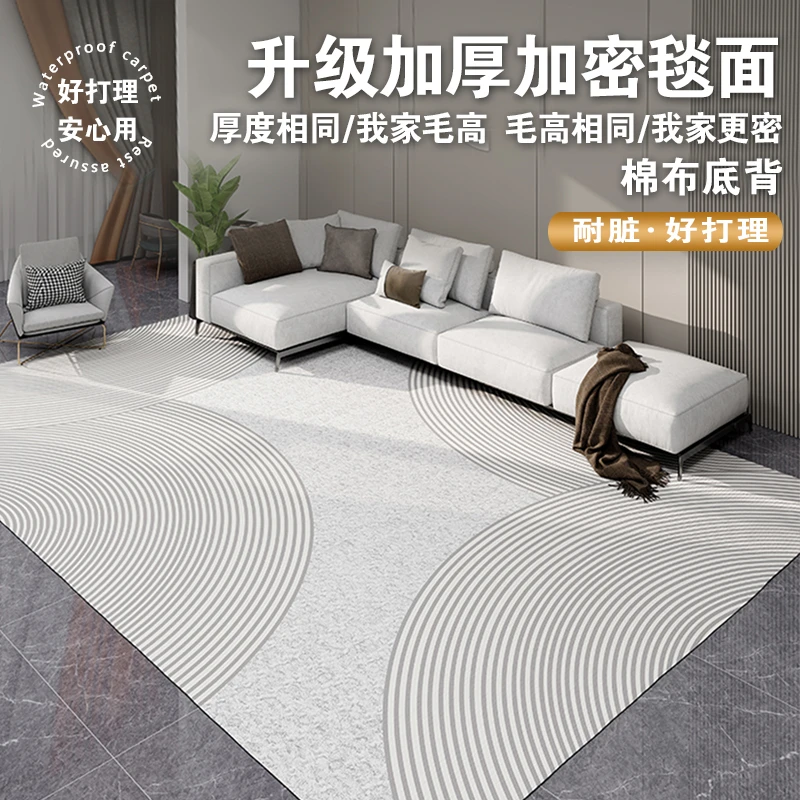 地毯客厅2025秋冬新款加厚保暖轻奢高级感家用仿羊绒素色耐脏地毯