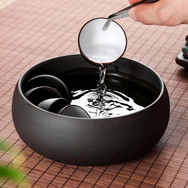 紫砂茶洗功夫茶具茶杯洗水洗茶碗水盂大小笔洗茶渣烟灰缸花盆盆栽