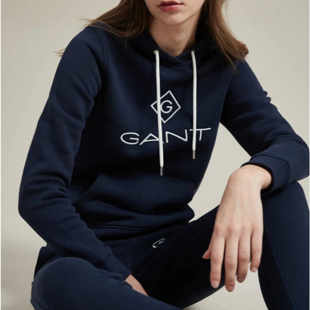 GANT/甘特早春新品 女卫衣 净色字母印花连帽卫衣田4204681