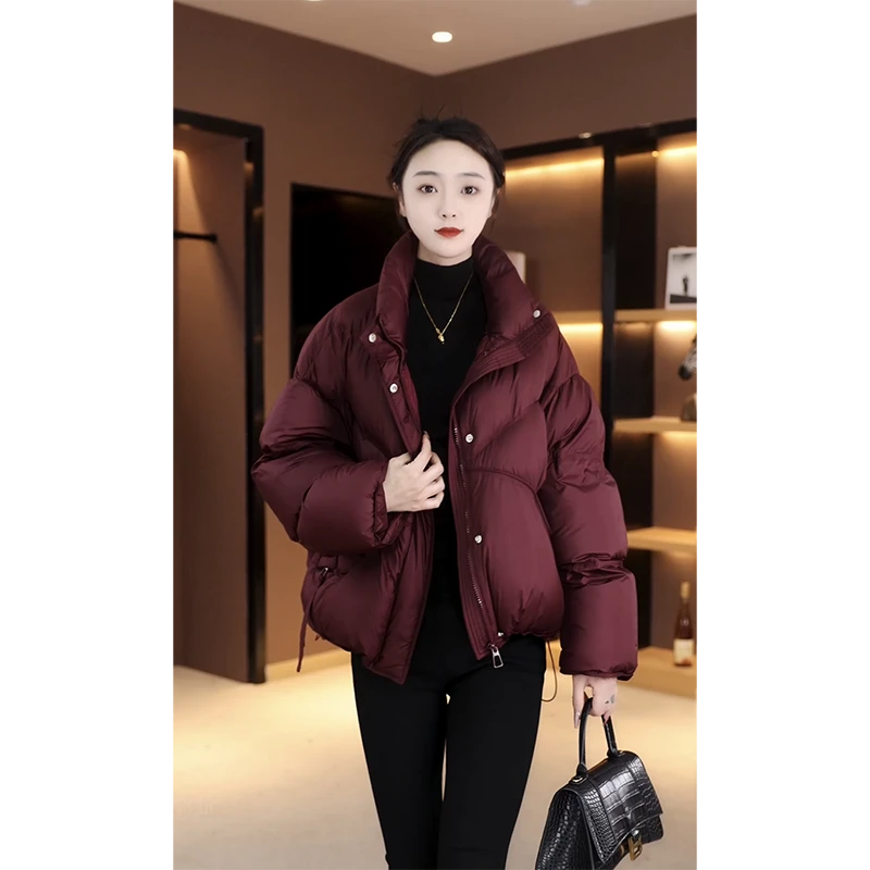 高端加厚羽绒服24年新洋气百搭韩版宽松连帽白鹅绒短外套23DY831