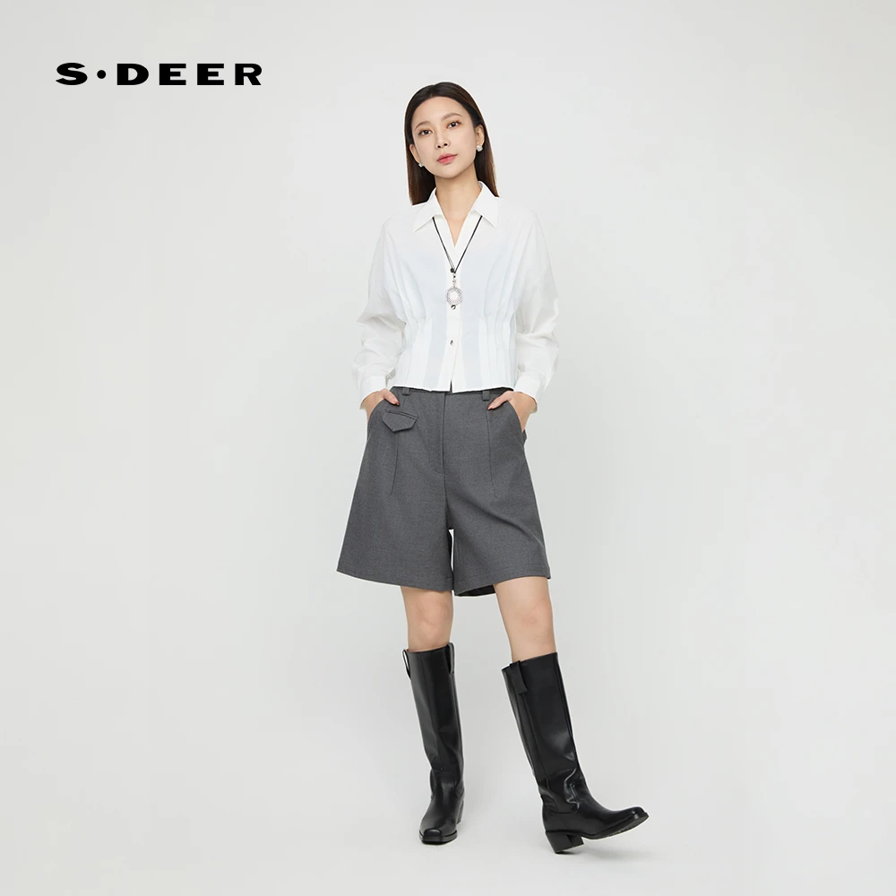 【大叔专属】休闲通勤轻职风褶皱设计感新款长袖衬衫S244Z0502