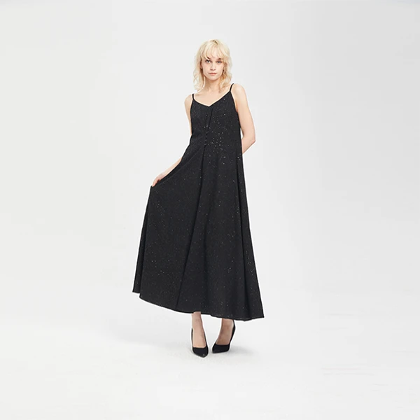 【莉莉专属】sdeer圣迪奥连衣裙气质无袖长款时尚设计师宽松拼接