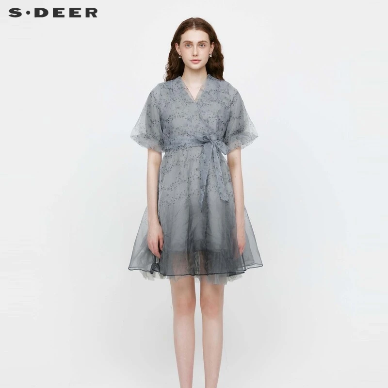 【粉丝专享】圣迪奥法式收腰时尚连衣裙S223Z12F7