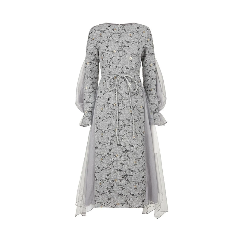 【丽公主】圣迪奥格雷系国风碎花网纱连衣裙S241Z1271