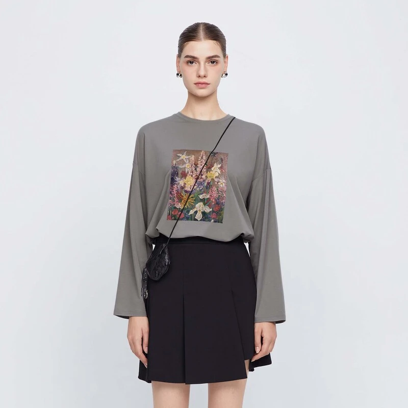 【莉莉专属】圣迪奥圆领撞色印花长袖卫衣时尚休闲百搭宽松秋季T恤