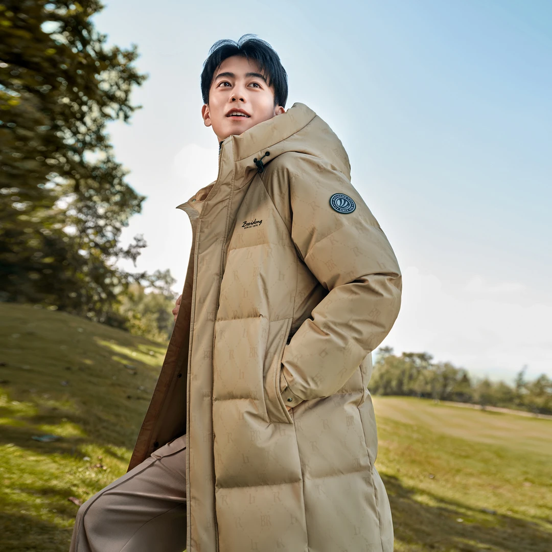 波司登24年冬新款时尚休闲百搭连帽保暖中长款羽绒服B40145229