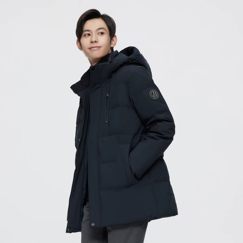 波司登2022新款户外羽绒服宽松H版型可脱卸帽防风加厚外套男士