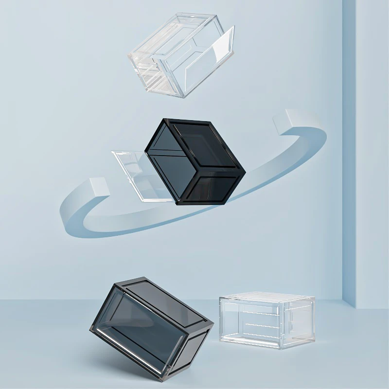 妙昂磁吸加厚全透明鞋盒家用防尘透气收纳盒亚克力收纳防氧化鞋墙