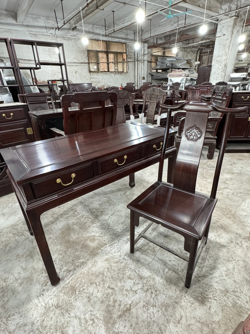 （铭哥）东非酸枝明式小书桌电脑桌办公桌榫卯结构