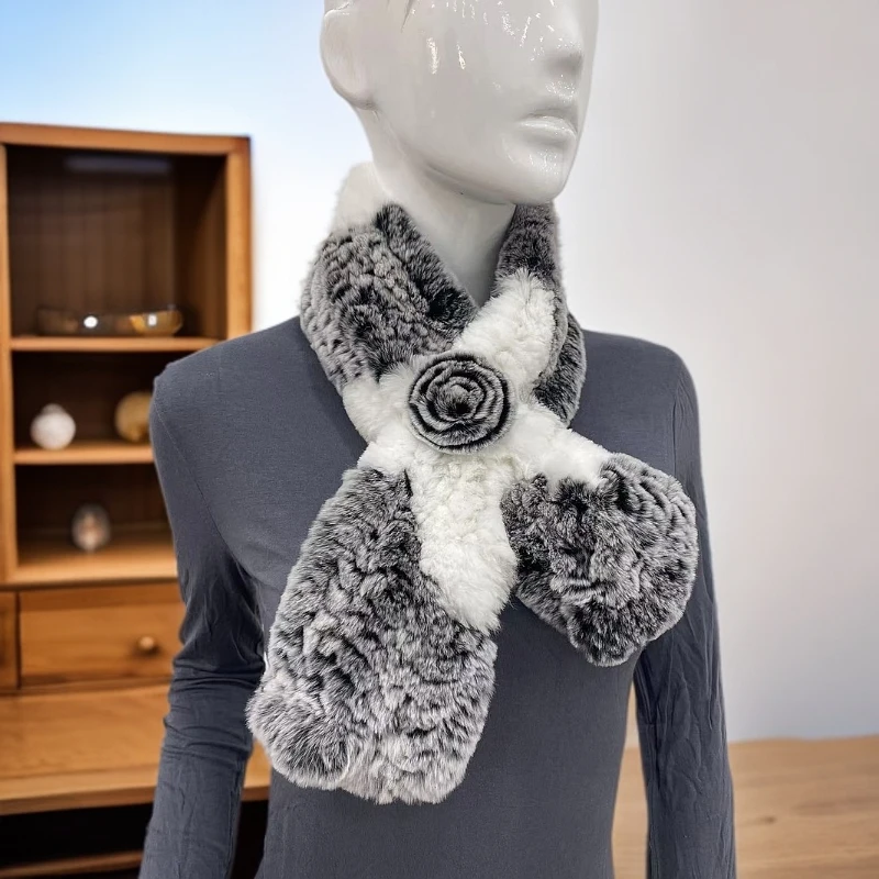 獭兔编织围巾冬季新款上市