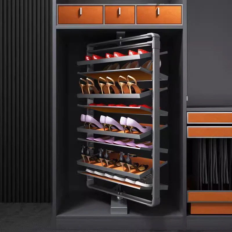 360度家用伸缩翻转五金配件多层鞋柜内置收纳神器