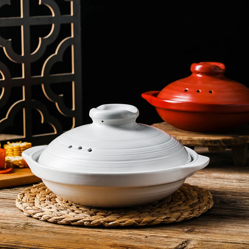 自然厨陶瓷砂锅煲仔饭燃气家用干烧鱼头炖汤煲汤耐高温浅口沙锅大