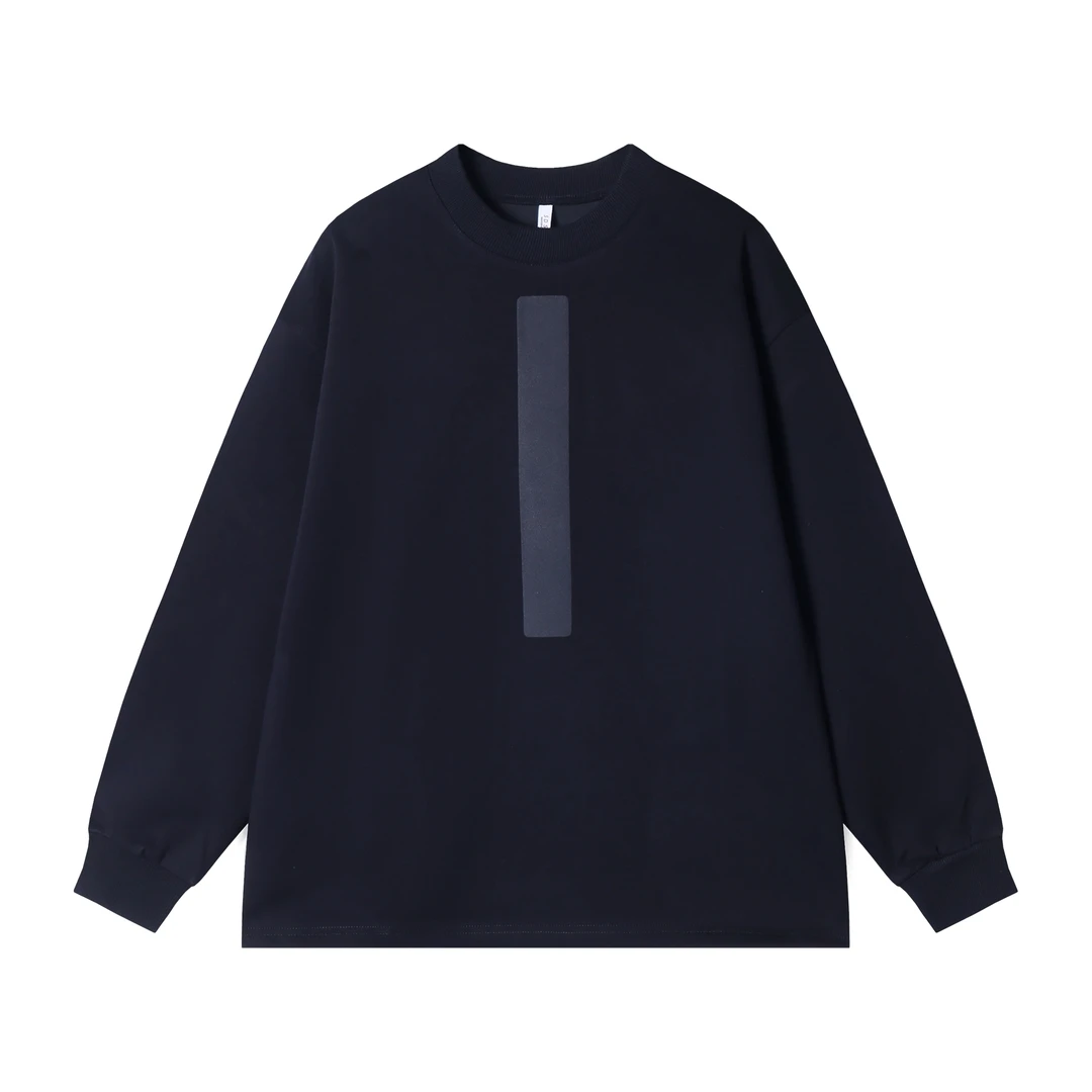 WY674新款时尚个性立体印花撞色圆领套头卫衣百搭简约宽松上衣