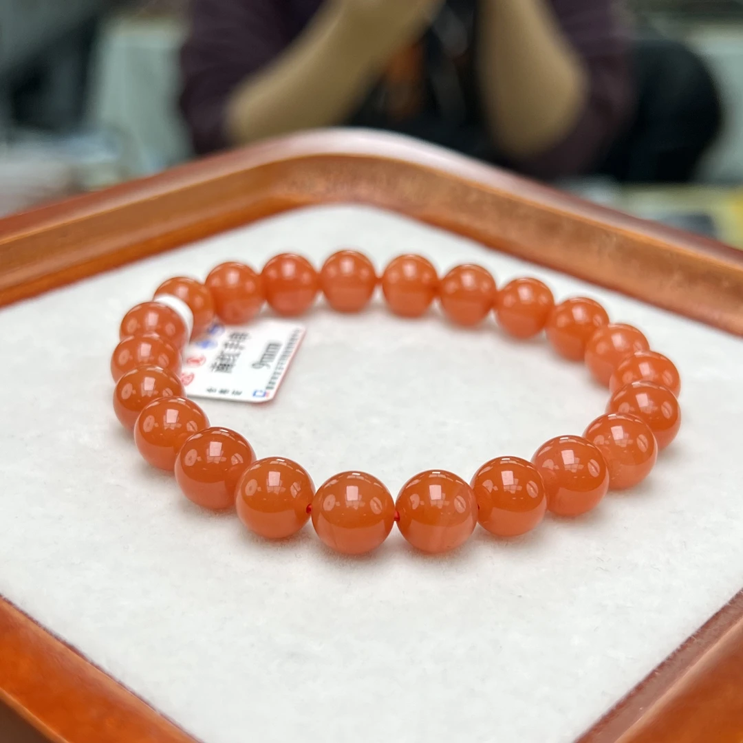 诚信经营支持年退换 川料南红柿子红 9mm 多样性发一