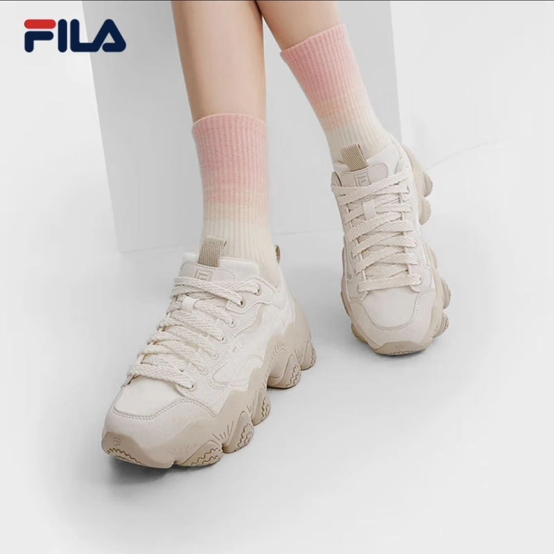 FILA 斐乐女鞋CIPRESS厚底帆布鞋2025夏新增高百搭休闲运动鞋女