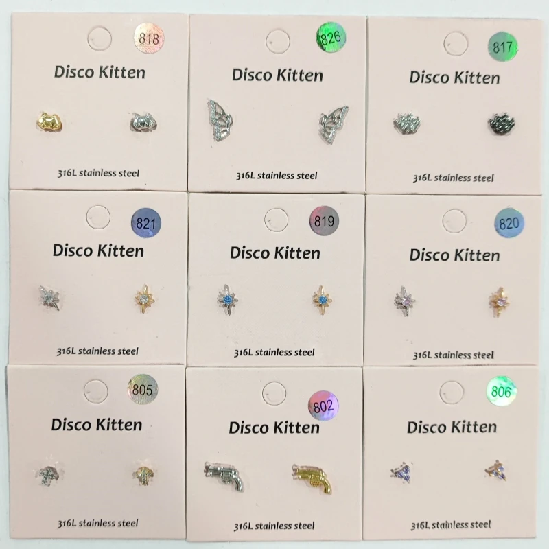 钛钢锆石耳饰 【800-899号】 闪电猫 高级感设计半环耳钉耳骨钉耳坠