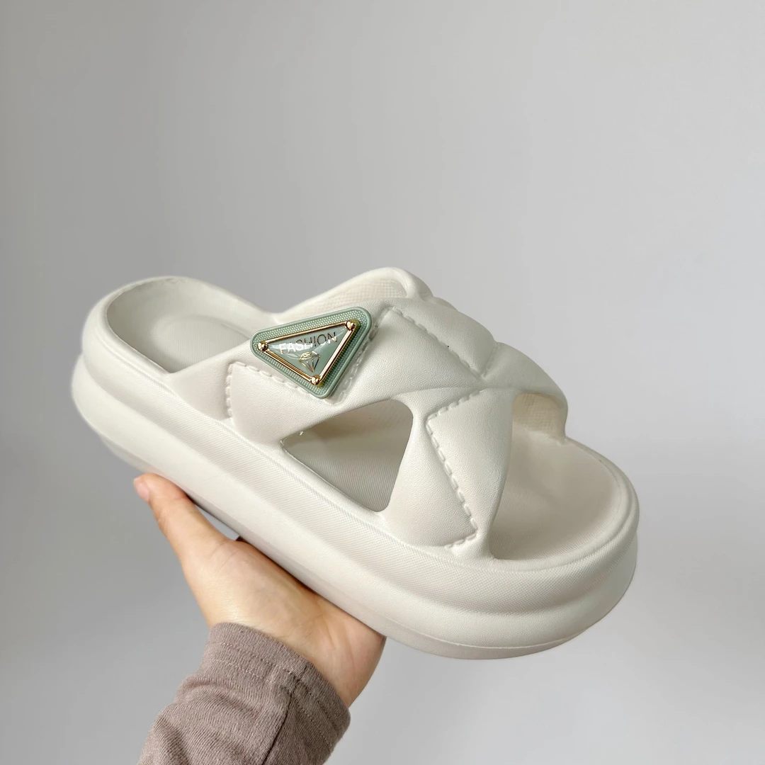 7厘米松糕底交叉带凉拖鞋