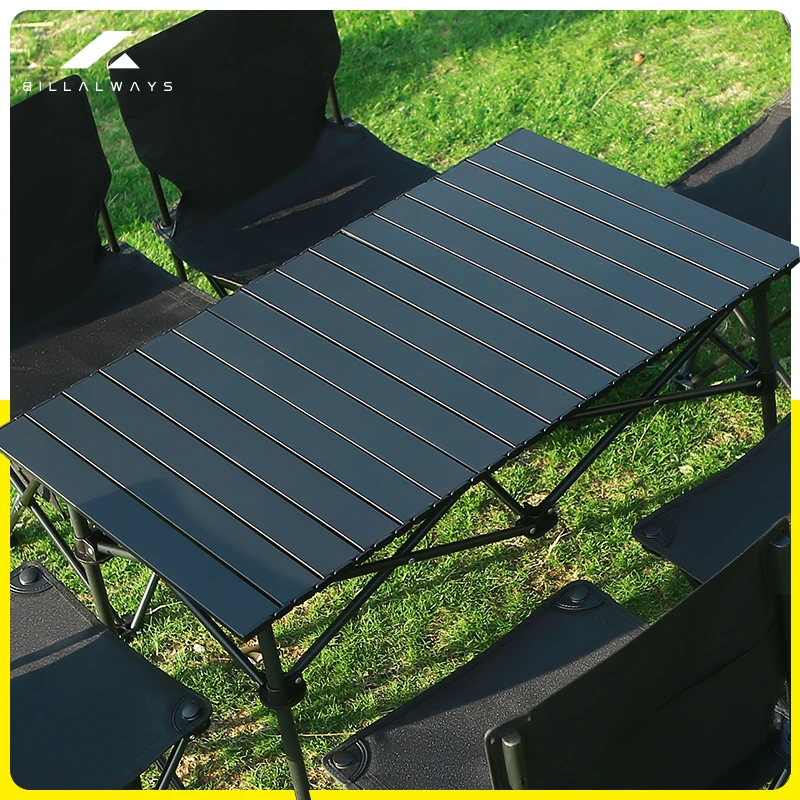 户外露营桌卷桌轻便耐用蛋卷桌便携式野餐露营可折叠野营桌子稳固
