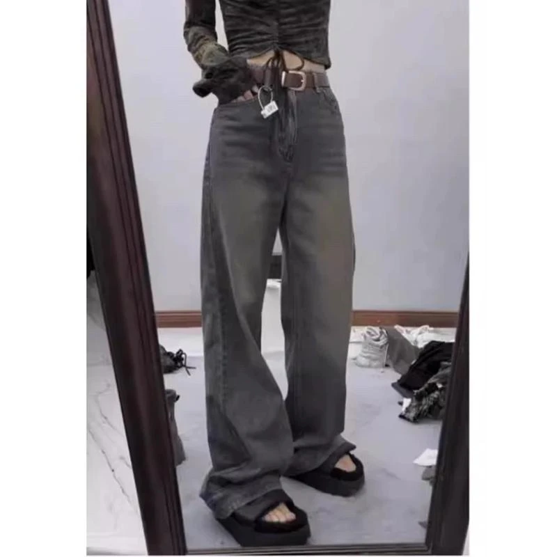 美美推荐Mv 8809植绒直筒阔腿牛仔宽松裤